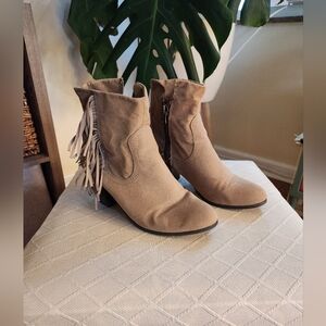 Kohl's Tan Suede Ankle Booties